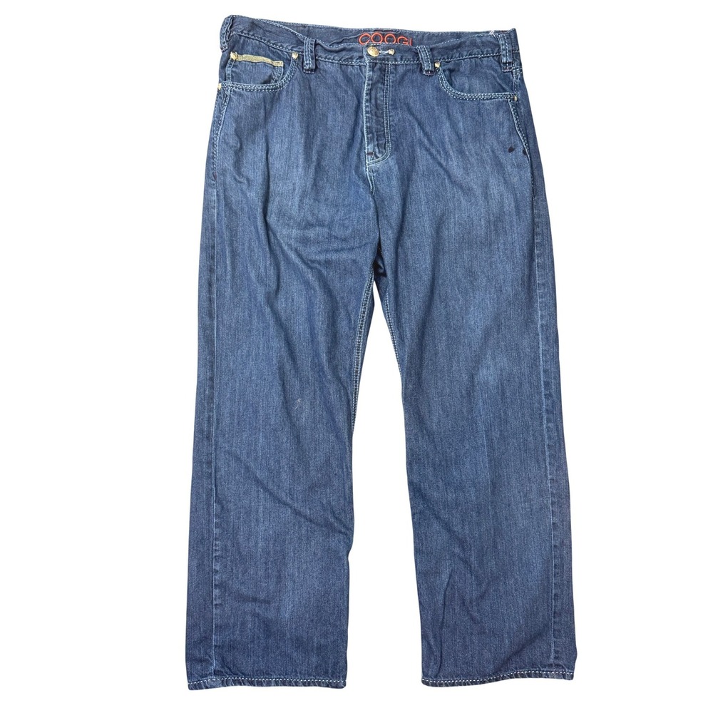 Coogi Embroidered Crest Jeans Blue 40 Relaxed Fit Hip Hop Streetwear Denim - Picture 2 of 15